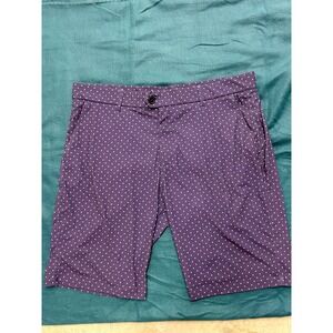 Greyson Montauk Golf Shorts Mens 36 Purple Polka Dot Performance Stretch